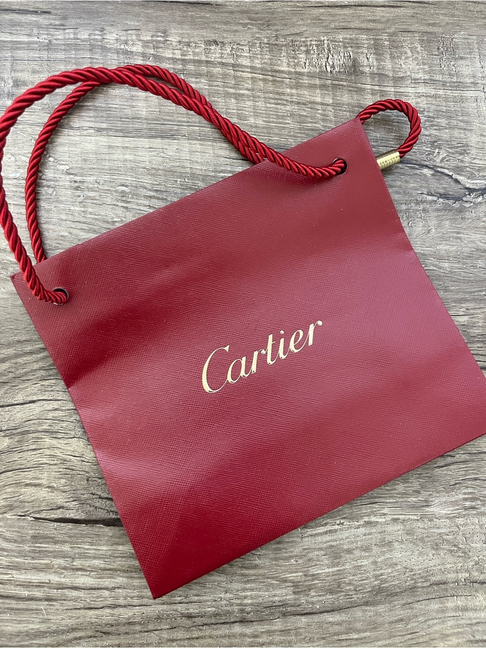 Cartier Red Gift Bag with Rope Handles